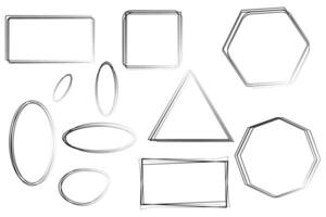 Hand drawn different shapes and line art. Doodles for artwork. vector