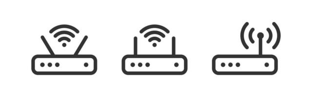 Router icon. Wifi modem. Network signal. Wireless communication. vector