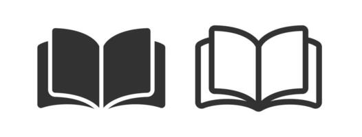 Open book icon. Paper page. Education literature. Read textbook. vector