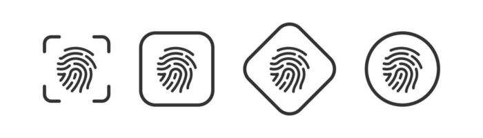 Fingerprint icon. Biometric security. Scan finger print. Thumbprint identification. vector