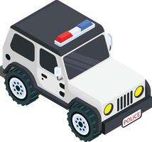 Isometric Police Jeep Icon vector