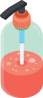 isométrica líquido jabón dispensador vector