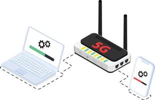 Isometric Home Wifi Network vector