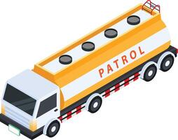 Isometric Patrol Tanker Truck vector