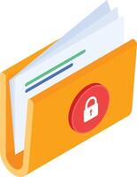 Locked Folder with Documents in it vector