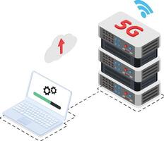 5g nube conexión - digital dispositivos a servidores vector