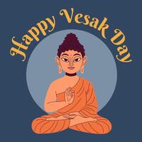 Happy Vesak Day, Buddha Purnima wishes greetings illustration. Posters, banners, greetings, and print design. vector
