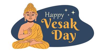 Happy Vesak Day, Buddha Purnima wishes greetings illustration. Posters, banners, greetings, and print design. vector