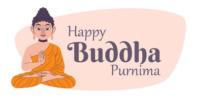 Happy Vesak Day, Buddha Purnima wishes greetings illustration. Posters, banners, greetings, and print design. vector