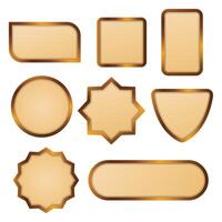 Collection of luxury gold frames different shapes vector