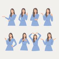 Woman in Various Poses Clipart Collection vector