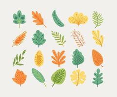 Colorful Leaf Clipart Collection vector