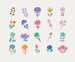 Colorful Floral Clipart Collection vector