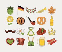 German Cultural Oktoberfest Icons vector