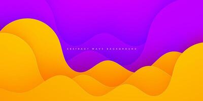 Purple and yellow wave. Abstract paper cut. Abstract colorful waves. Wavy banners. Color geometric design. Wave paper cut. Eps10 vector