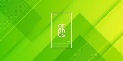 Abstract bright green background with overlap square and simple lines pattern. Looks 3d with additional shadow. Suitable for posters, brochures and others. Eps10 vector