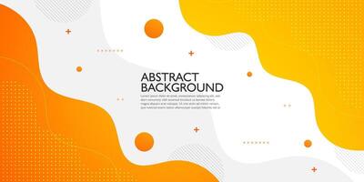 Colorful banner background with geometric wave element and gradient orange color. Design with liquid shape on white background. Eps10 vector