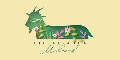 Eid al adha mubarak poster vector