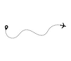 Airplane dotted route line the way airplane. Flying with a dashed line from the starting point and along the path. illustration vector