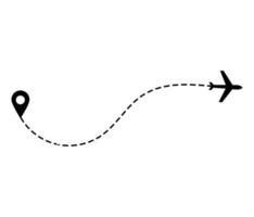 avión punteado ruta línea el camino avión. volador con un rayado línea desde el comenzando punto y a lo largo el camino. ilustración vector