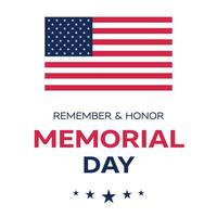 Memorial Day banner with USA flag. Honoring All Who Served. Background, banner, poster, card. vector