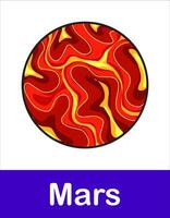 Planet Mars on white background Solar System in Space. Planetary elements for education and other purposes vector