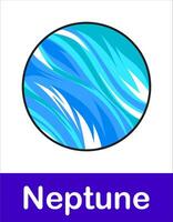 Planet Neptune on white background of Solar System in Space. Planet illustration elements for education and other purposes vector