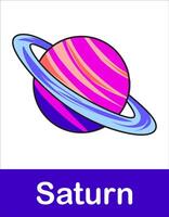 Planet Saturn on white background of Solar System in Space. Planet illustration elements for education and other purposes vector