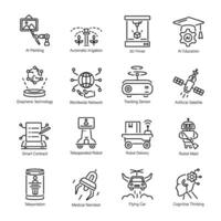 Collection of Smart Technology Linear Icons vector