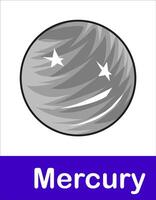 Planet Mercury on white background of Solar System in Space. Planet illustration elements for education and other purposes vector