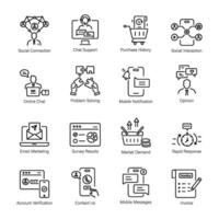 Set of Customer Care Linear Style Icons vector