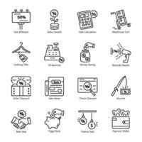 Bundle of Discount Offers Line Icons vector