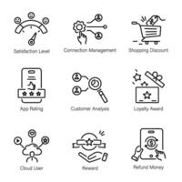 Bundle of Customer Experience Linear Style Icons vector