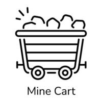 Trendy Mine Cart vector