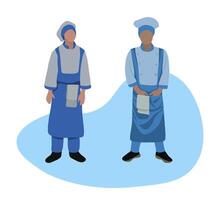 Illustration of two boy chefs. vector