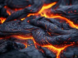 fluido lava desde volcánico erupción foto