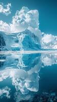 Icebergs floating in a glacial lagoon photo