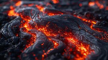 fluido lava desde volcánico erupción foto