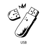 conceptos de usb de moda vector