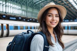 Woman Travel World Happy Bag photo