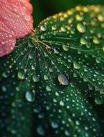 Glistening raindrops on a spider web photo