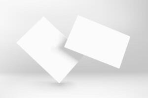 dos blanco blanco negocio tarjetas en perspectiva. 3d Bosquejo para marca vector