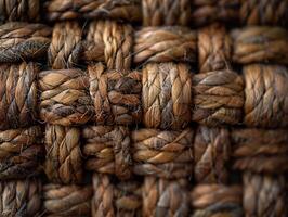 Close-up of woven fabric texture photo