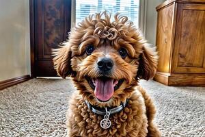 happy smiling dog indoor photo