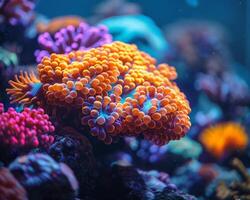 Close-up of vibrant coral under the sea photo