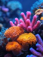 Close-up of vibrant coral under the sea photo