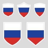 Set of Russia Flag in Shield Shape Frame vector