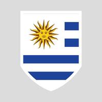 Uruguay Flag in Shield Shape Frame vector