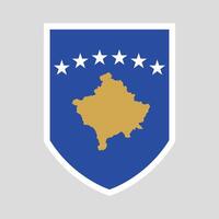 Kosovo Flag in Shied Shape Frame vector