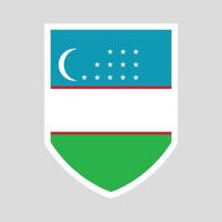 Uzbekistan Flag in Shield Shape frame vector